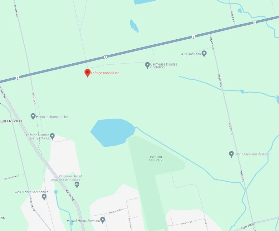 Lafarge Dundas Road Map